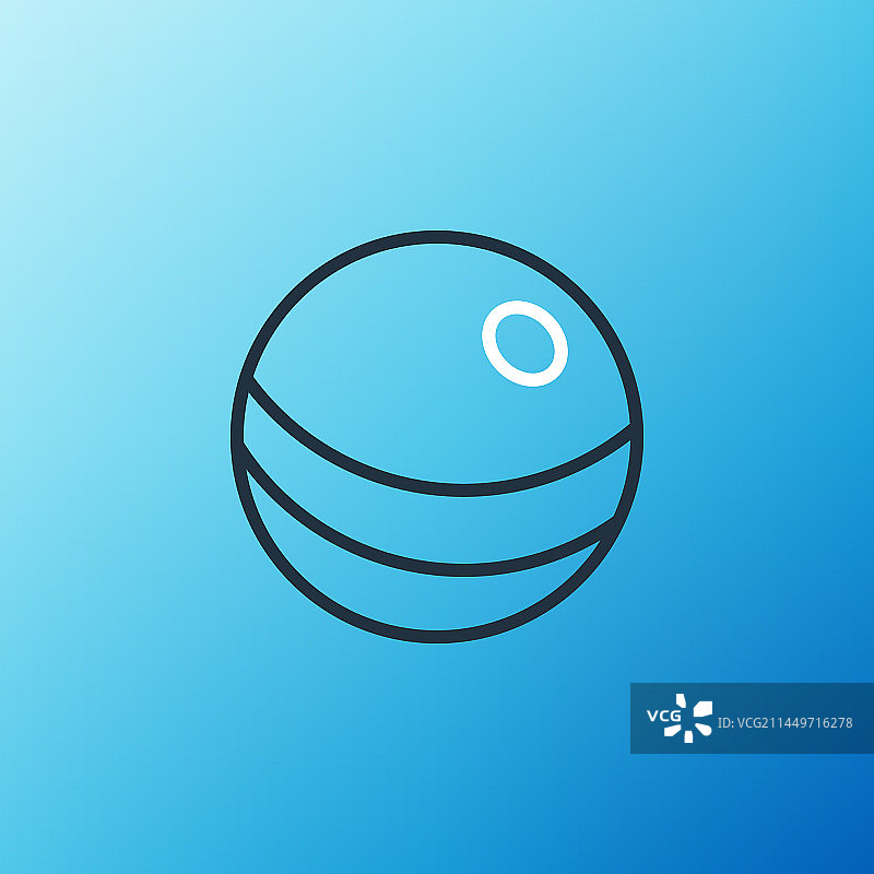 蓝色背景上的沙滩球线条图标图片素材