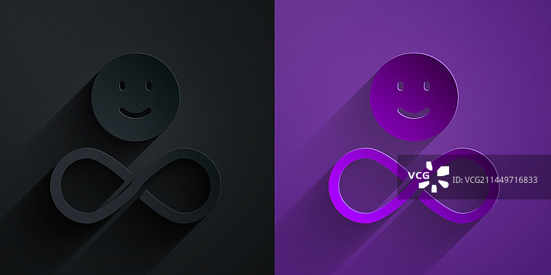 黑色背景上的剪纸友谊永恒图标图片素材