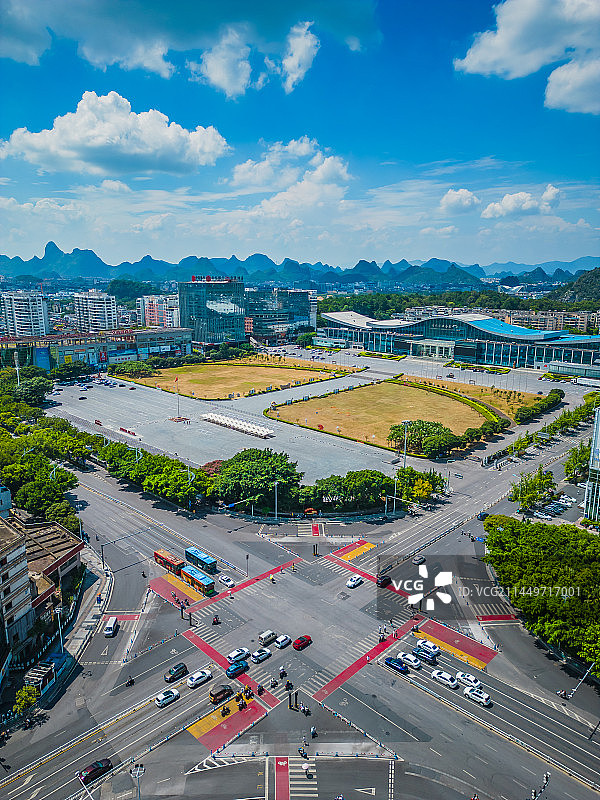 桂林七星区十字路口交通图片素材