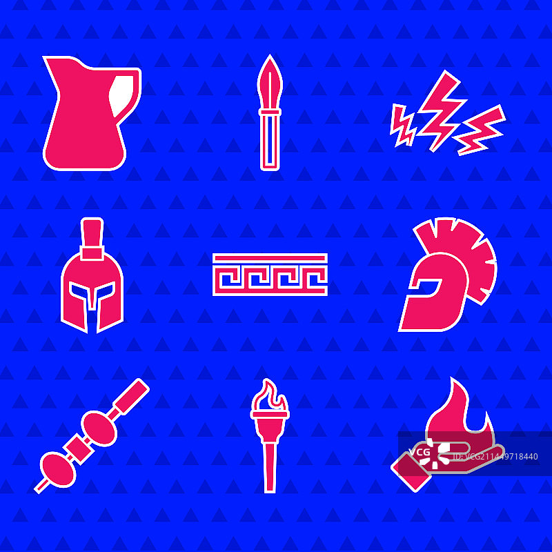 古希腊图案火炬火焰手图片素材