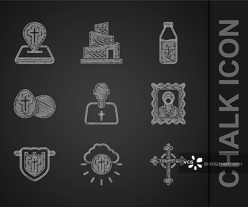 圆形基督教宗教十字架中的牧师图片素材