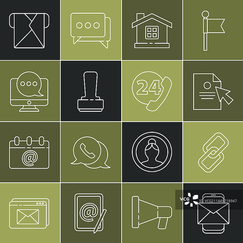 手机信封链接文档线条图标图片素材