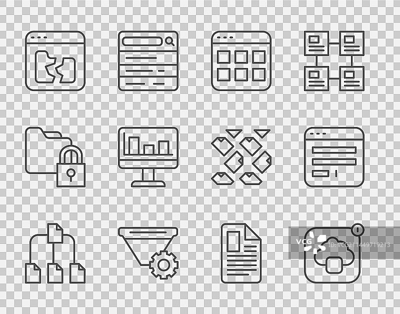 文件夹树云技术数据线条图片素材
