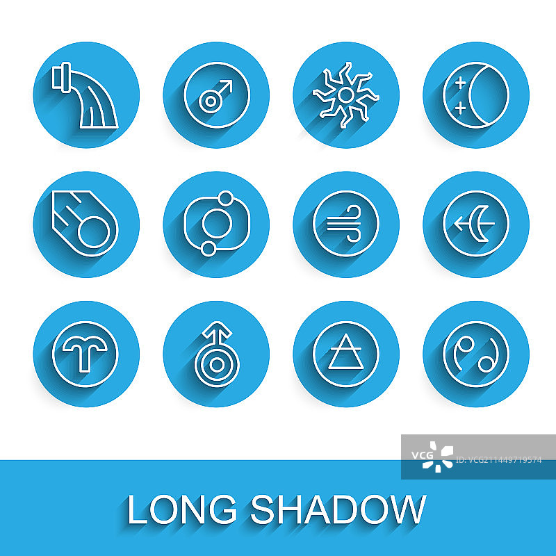 白羊座天王星水瓶座符号线条图片素材