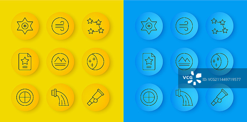 地球仪、星座与黄道图标图片素材