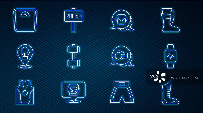 运动拳击鞋和智能手表图片素材