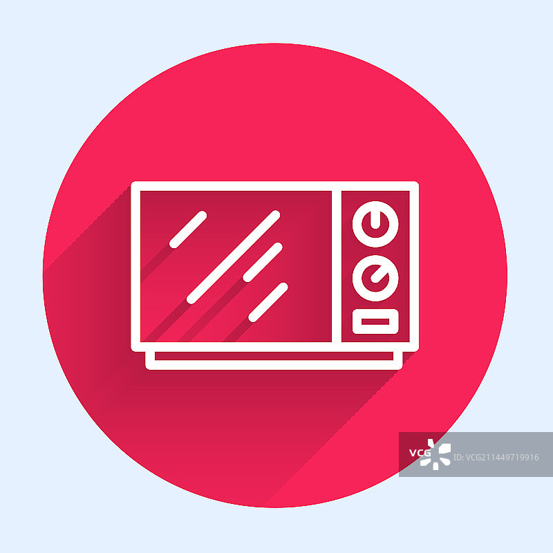 长阴影白色线条微波炉图标图片素材