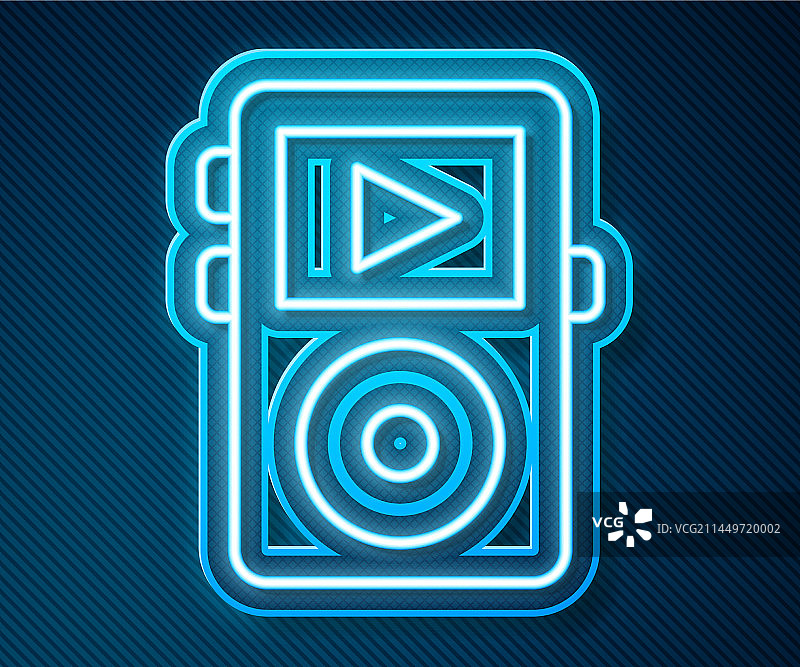 发光霓虹灯音乐播放器图标图片素材