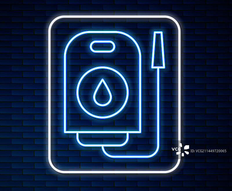 发光的霓虹灯线条：献血图标图片素材