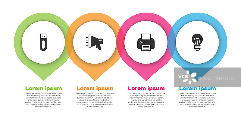 U盘、扩音器、打印机和灯素材图片素材
