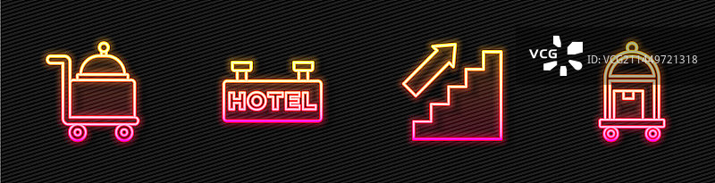 托盘指示牌楼梯线性组合图片素材