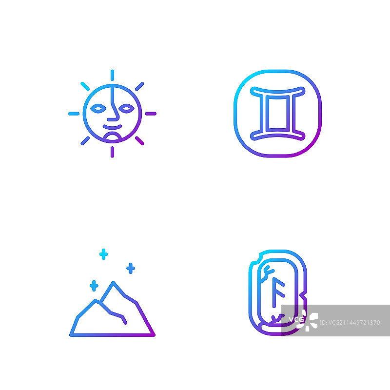 魔法符文双子座太阳图标图片素材