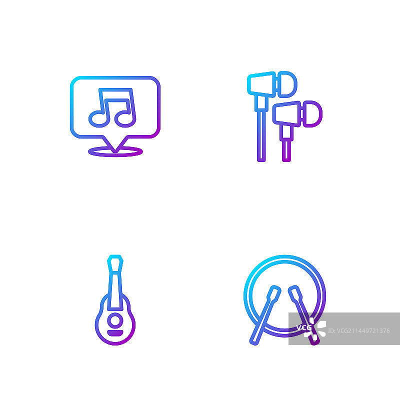 鼓和鼓槌吉他音乐符号素材图片素材