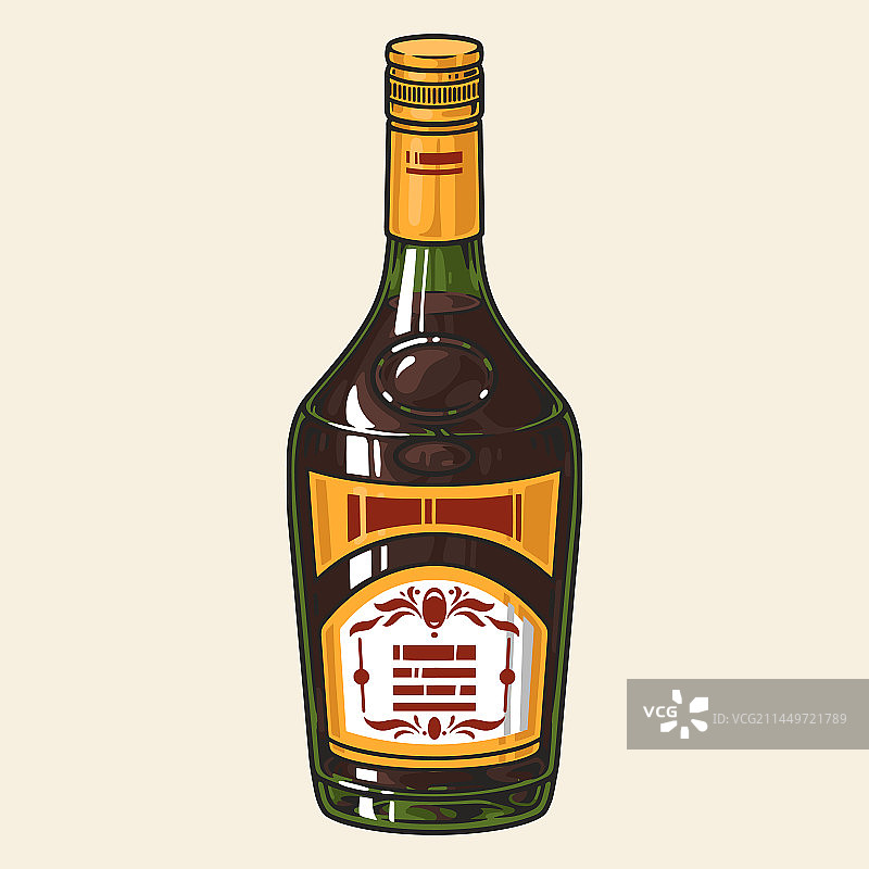彩色复古苏格兰威士忌酒标图片素材
