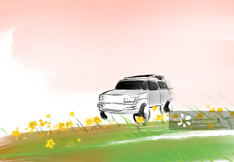 汽车背景上的汽车模型图片素材