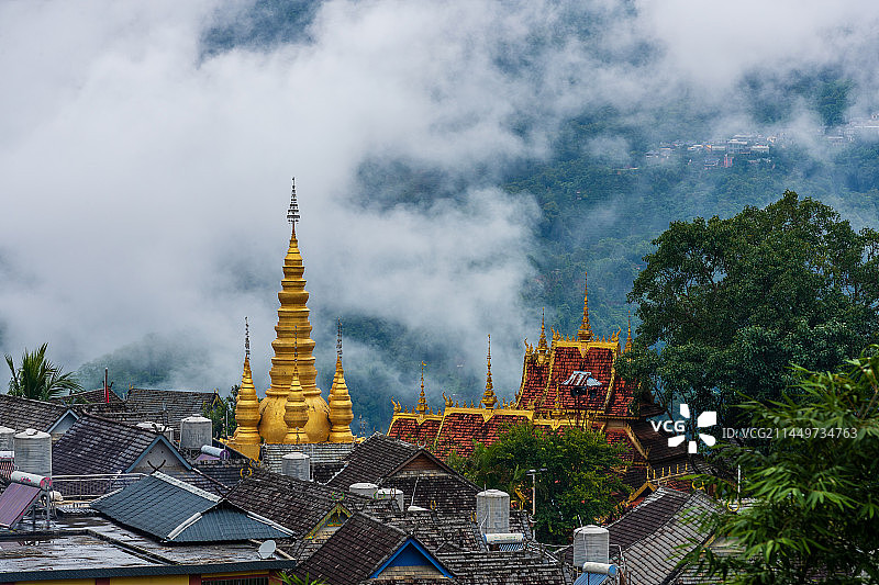 云南省普洱市澜沧县景迈山勐本寨图片素材