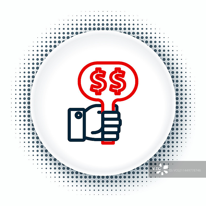 手持拍卖桨线性图标图片素材