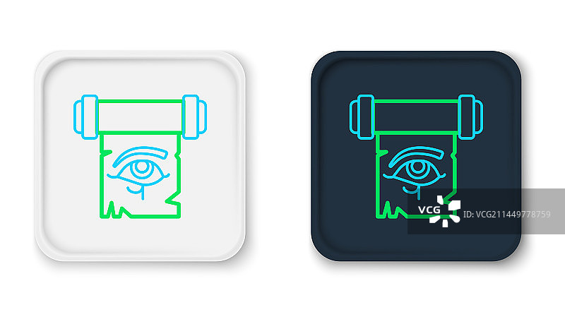 莎草纸卷轴上的荷鲁斯之眼线条图标图片素材