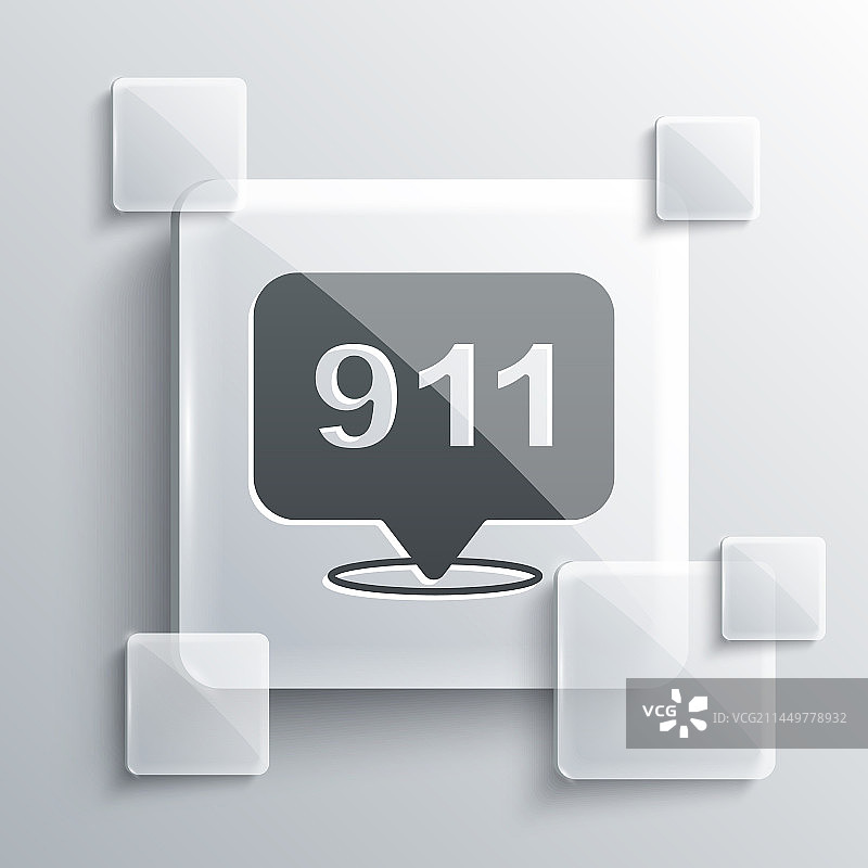 带有紧急呼叫911图标的灰色电话图片素材