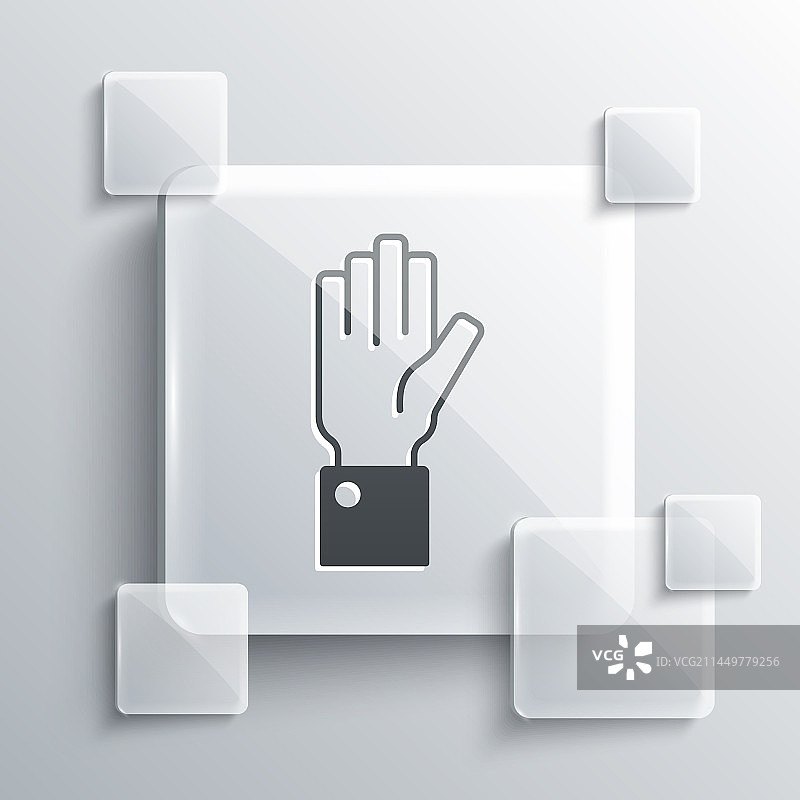 灰色背景上的灰色手持拍卖图标图片素材