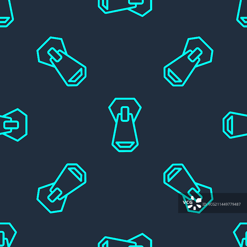 绿色线条拉链图标，独立无缝图案图片素材