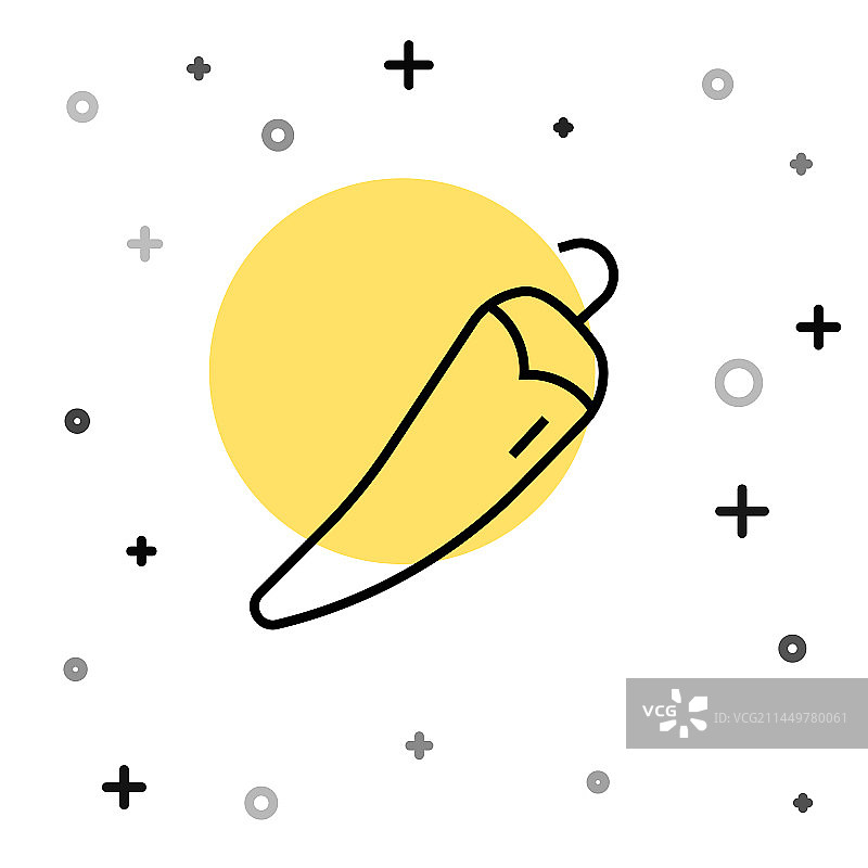 黑色线条辣椒图标图片素材