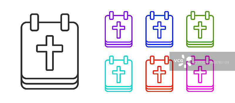 黑色线条日历与复活节图标图片素材