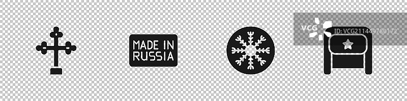 基督教十字架与俄罗斯雪花套装图片素材