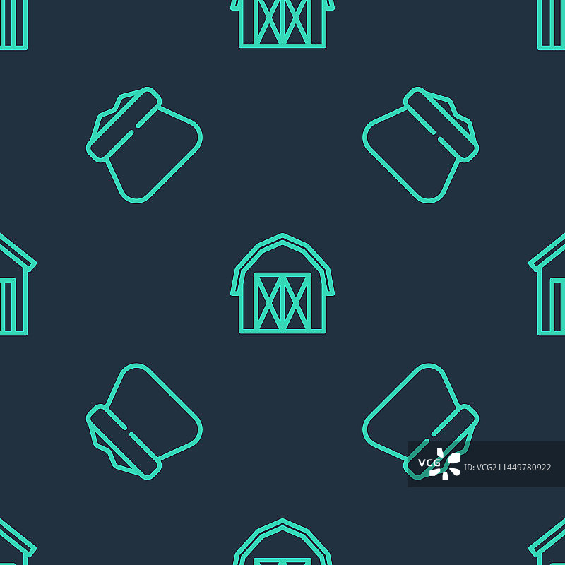 农舍满袋木制户外线性图标合集图片素材