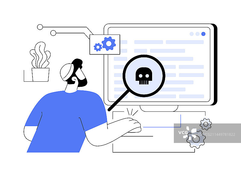 恶意软件分析师抽象概念图片素材