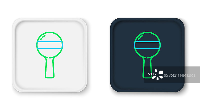 白色背景上的拨浪鼓玩具线路图标图片素材