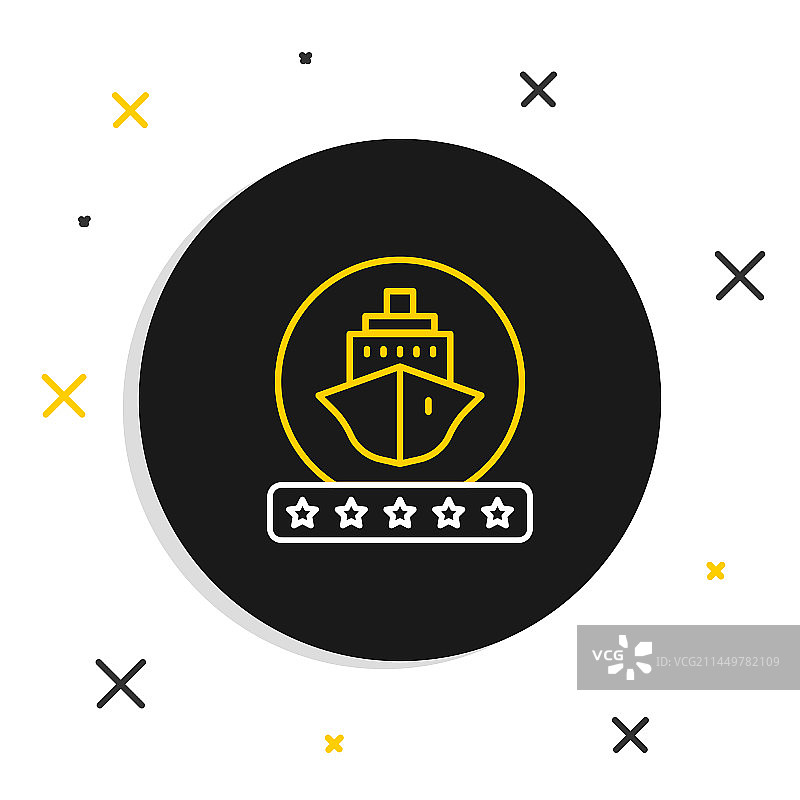 白色背景上的线条游轮图标图片素材