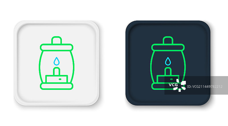 白色背景上的露营灯线性图标图片素材