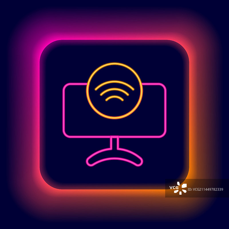 发光霓虹灯智能电视系统图标图片素材