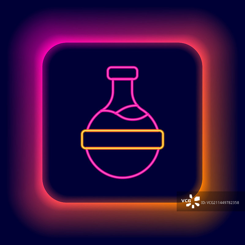 发光霓虹灯药剂瓶线条图标图片素材