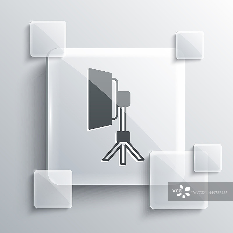 灰色柔光箱影室灯泡图标图片素材