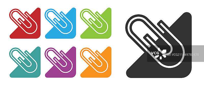 白色背景上的黑色纸夹图标图片素材