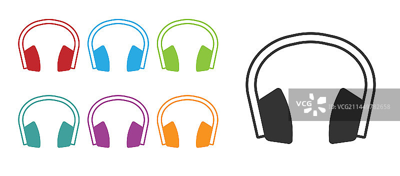 黑色降噪耳机图标图片素材