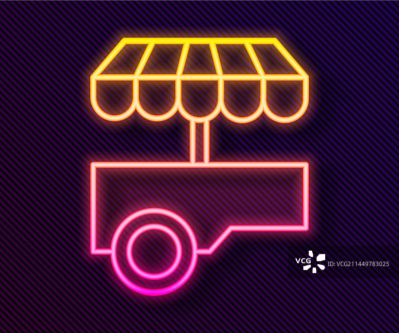 发光的霓虹灯快餐车图片素材