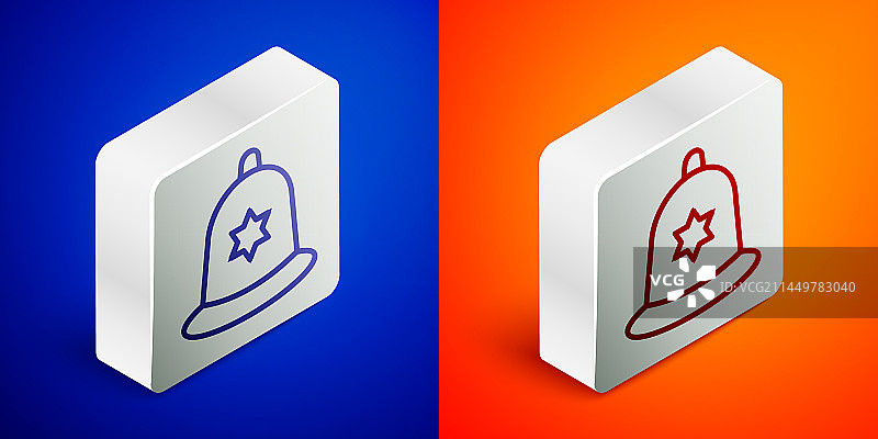 2.5D线条英国警察头盔图标图片素材