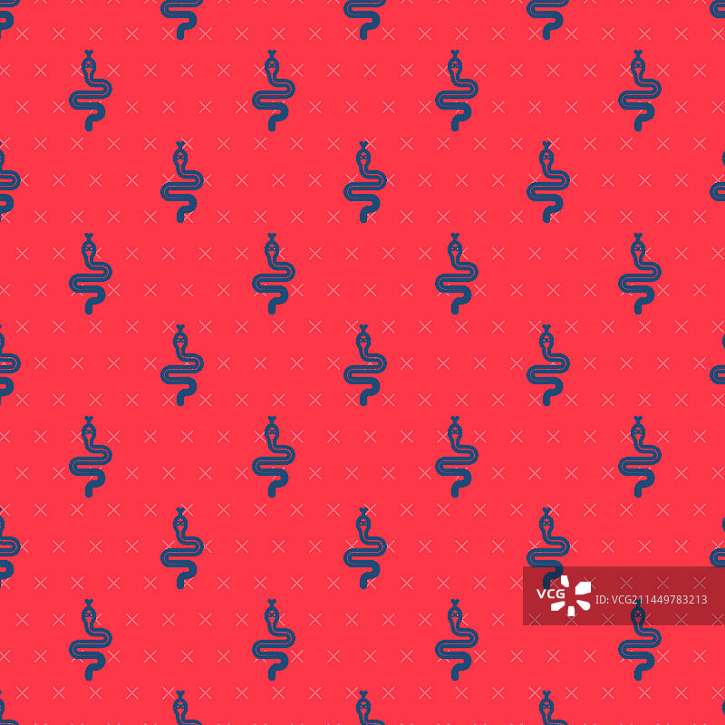 蛇形蓝色图标无缝图案图片素材