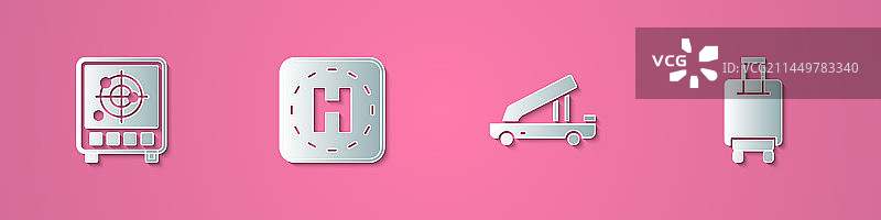 剪纸风格目标雷达显示器模型图片素材