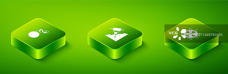 2.5D建筑手提钻水桶套餐图片素材