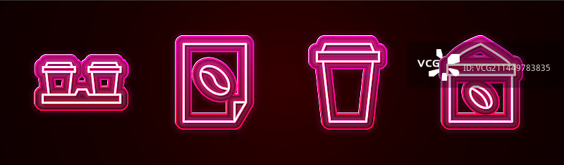 咖啡杯、外带杯、海报和咖啡袋图片素材