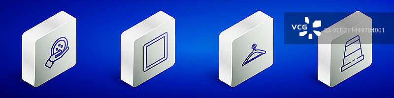 2.5D线条缝纫纽扣图案衣架套装图片素材