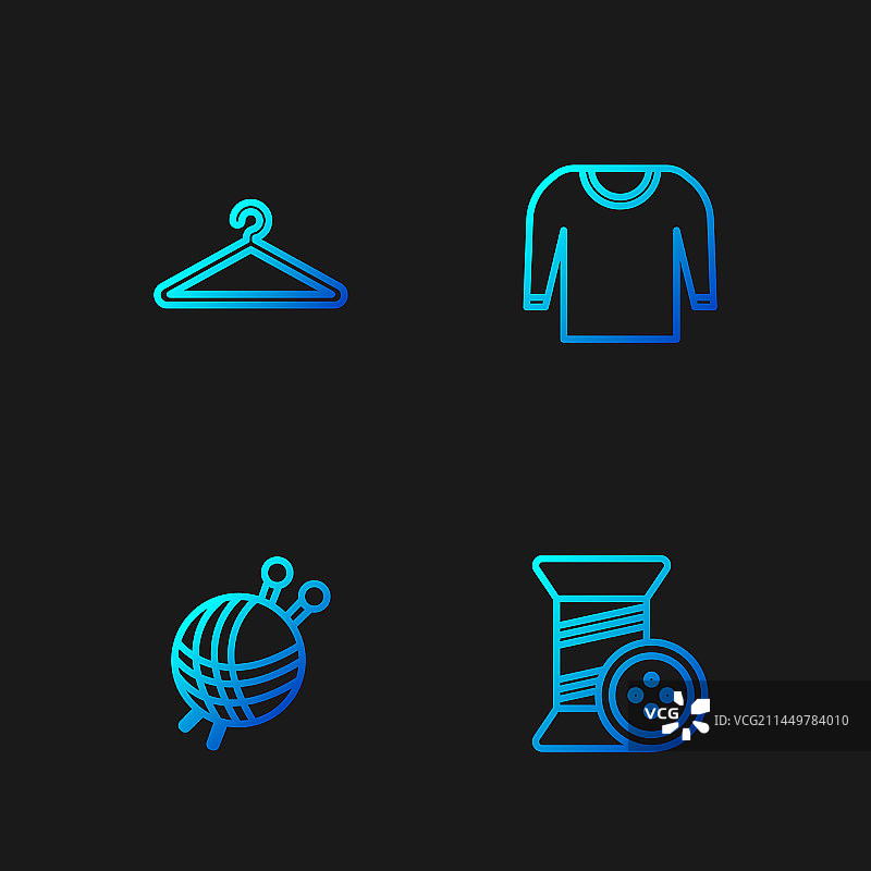 缝纫线和纽扣线团套装图片素材