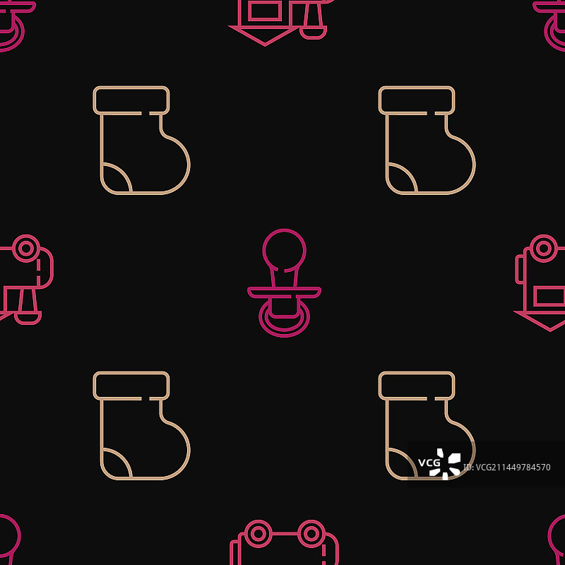 玩具火车婴儿袜子衣服和奶嘴图片素材