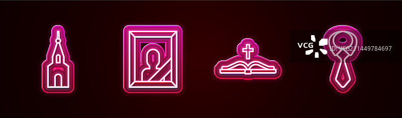 教堂建筑葬礼相框线条图片素材