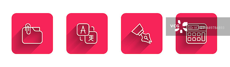 带夹子翻译器的线条文档文件夹图片素材