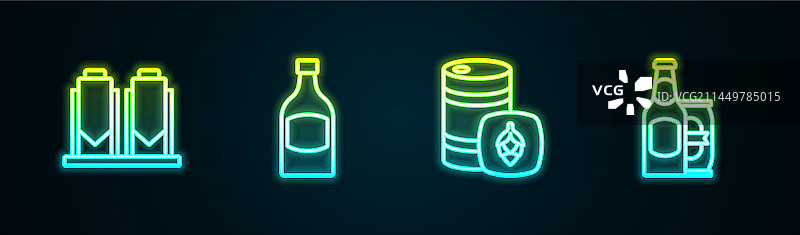 啤酒酿造工艺流程与金属啤酒瓶图片素材